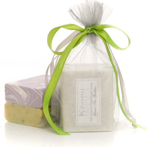 Organic Handmade Soap Gift Set - All Natural - 2 Full Size Bars - Green Tea Goddess and Luscious Lavender