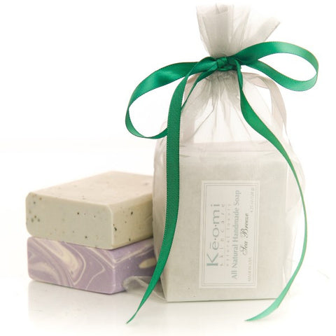 Organic Handmade Soap Gift Set - All Natural - 2 Full Size Bars - Sea Breeze and Luscious Lavender